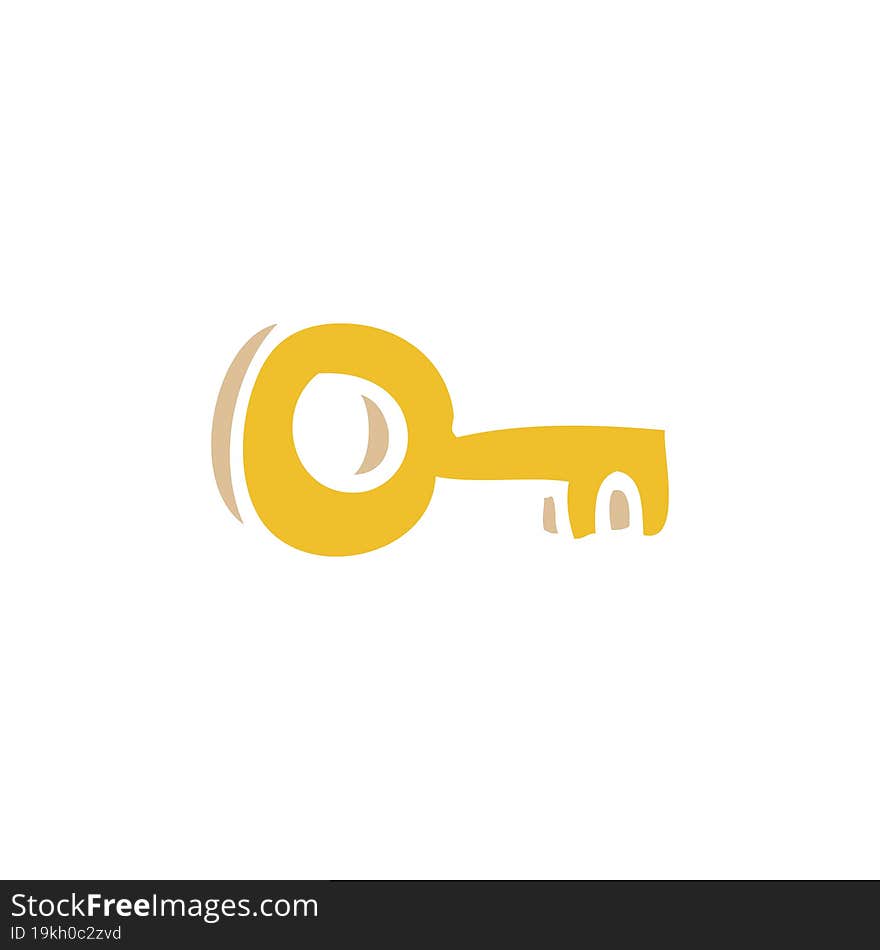 cartoon doodle gold key