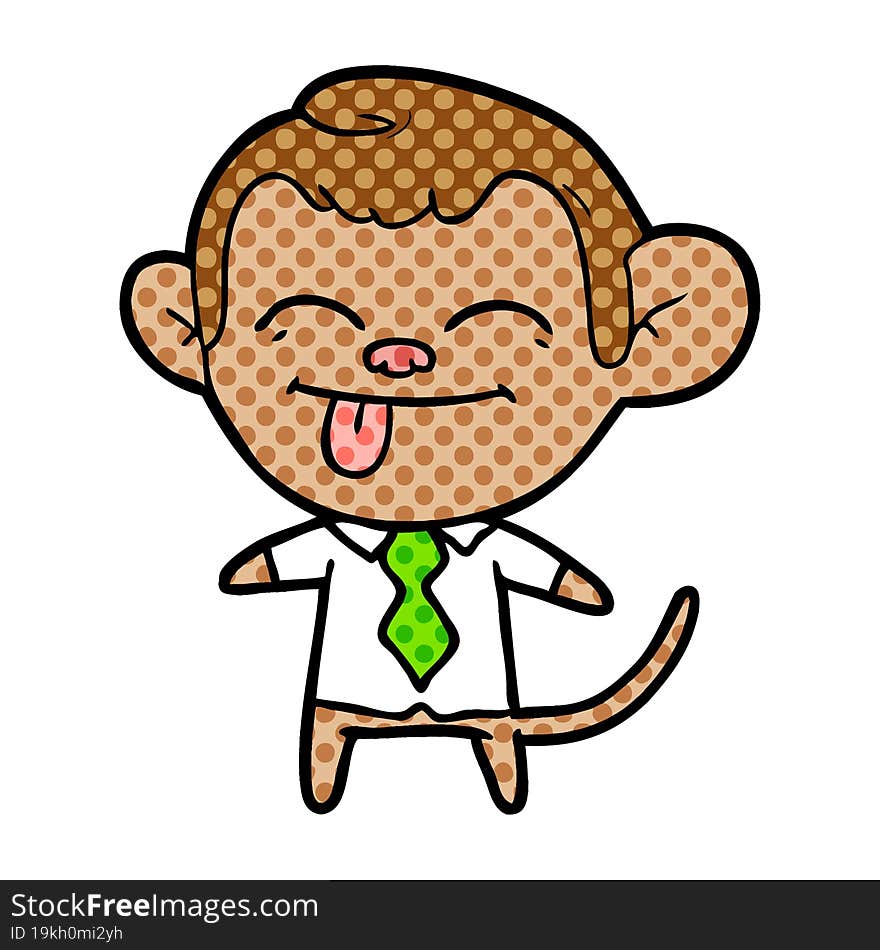 funny cartoon monkey wearing shirt and tie. funny cartoon monkey wearing shirt and tie