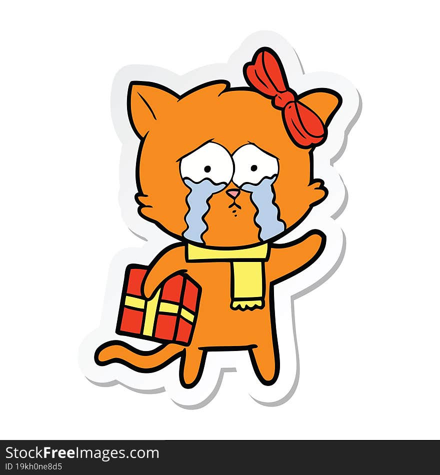 sticker of a cartoon cat