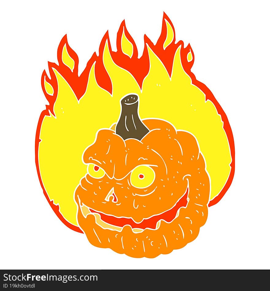 flat color illustration of spooky pumpkin. flat color illustration of spooky pumpkin