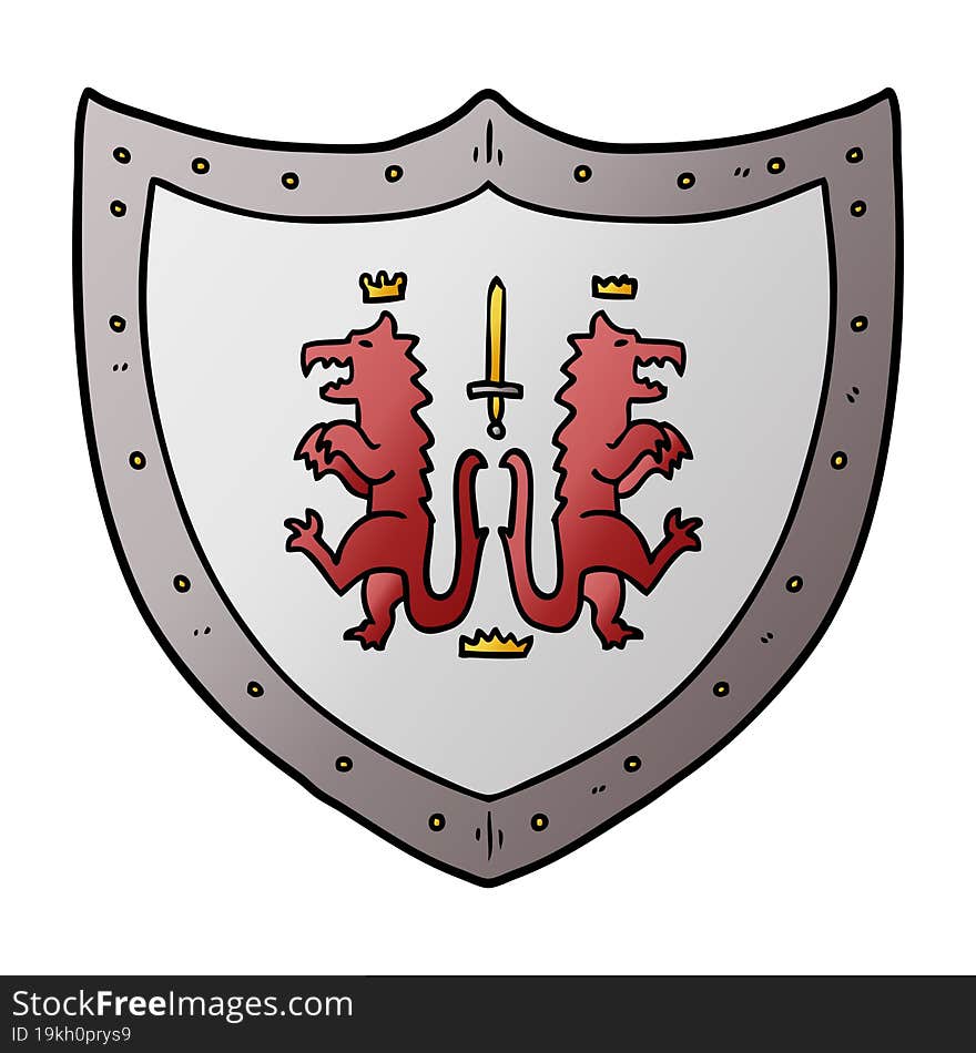 cartoon heraldic shield. cartoon heraldic shield