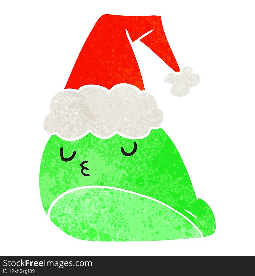 Christmas Retro Cartoon Of Kawaii Slug