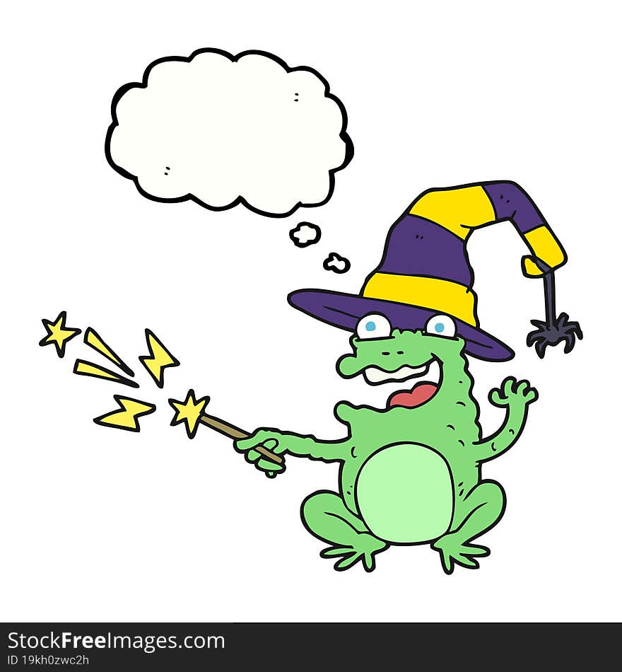 thought bubble cartoon toad casting spell