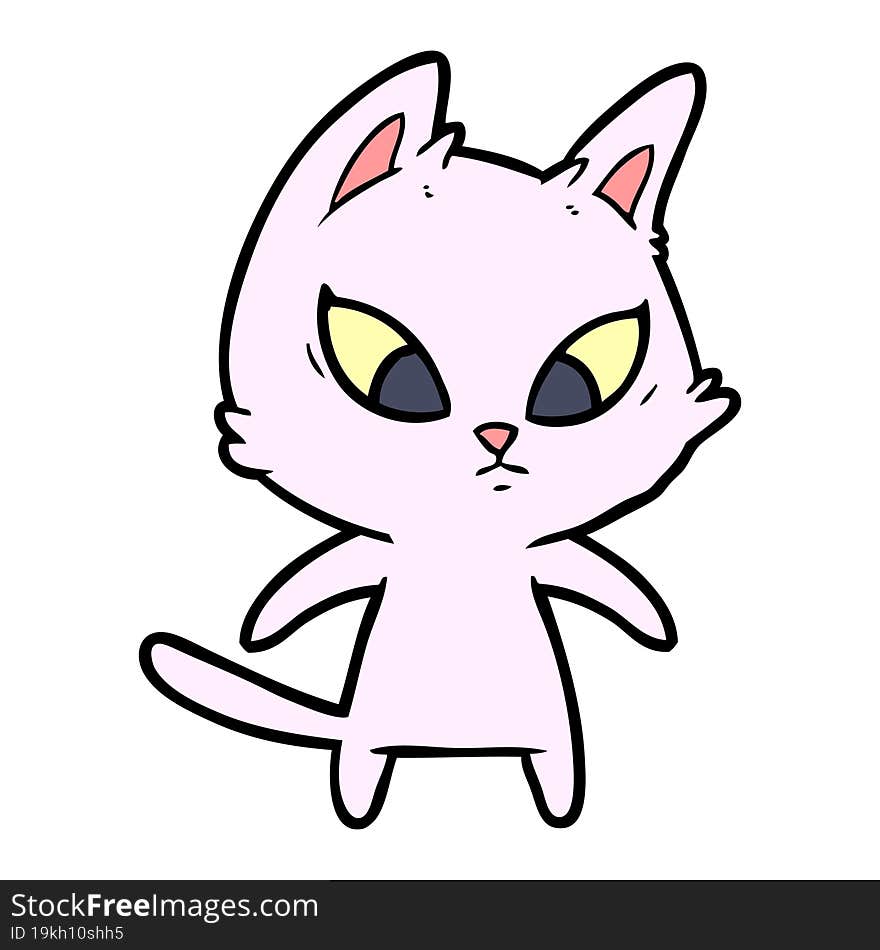 confused cartoon cat. confused cartoon cat