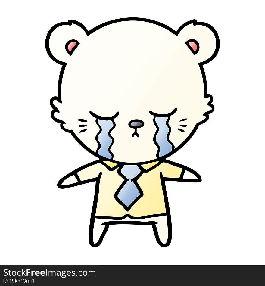 crying cartoon polarbear. crying cartoon polarbear