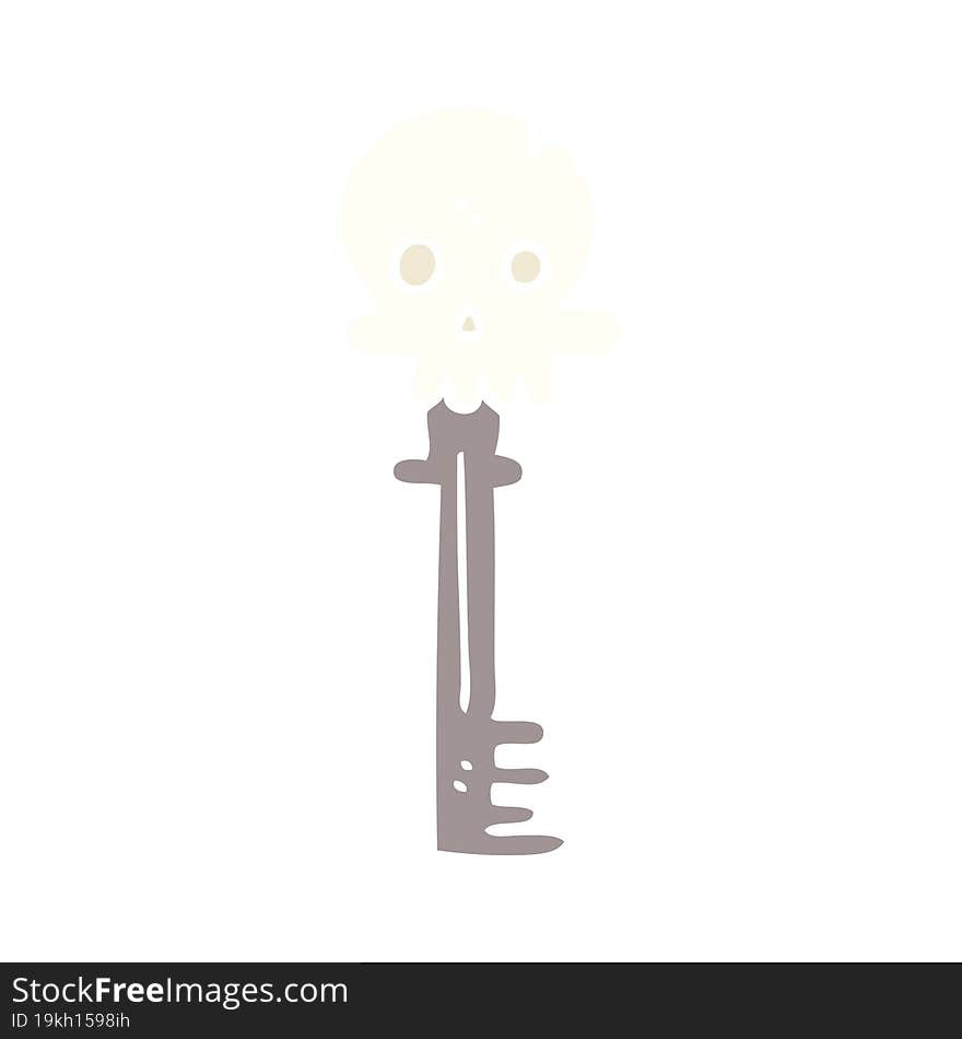 cartoon doodle spooky skull key