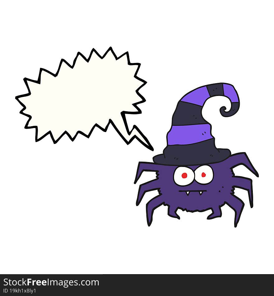 speech bubble cartoon halloween spider