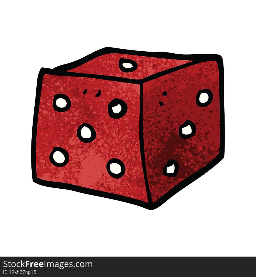 cartoon doodle red dice