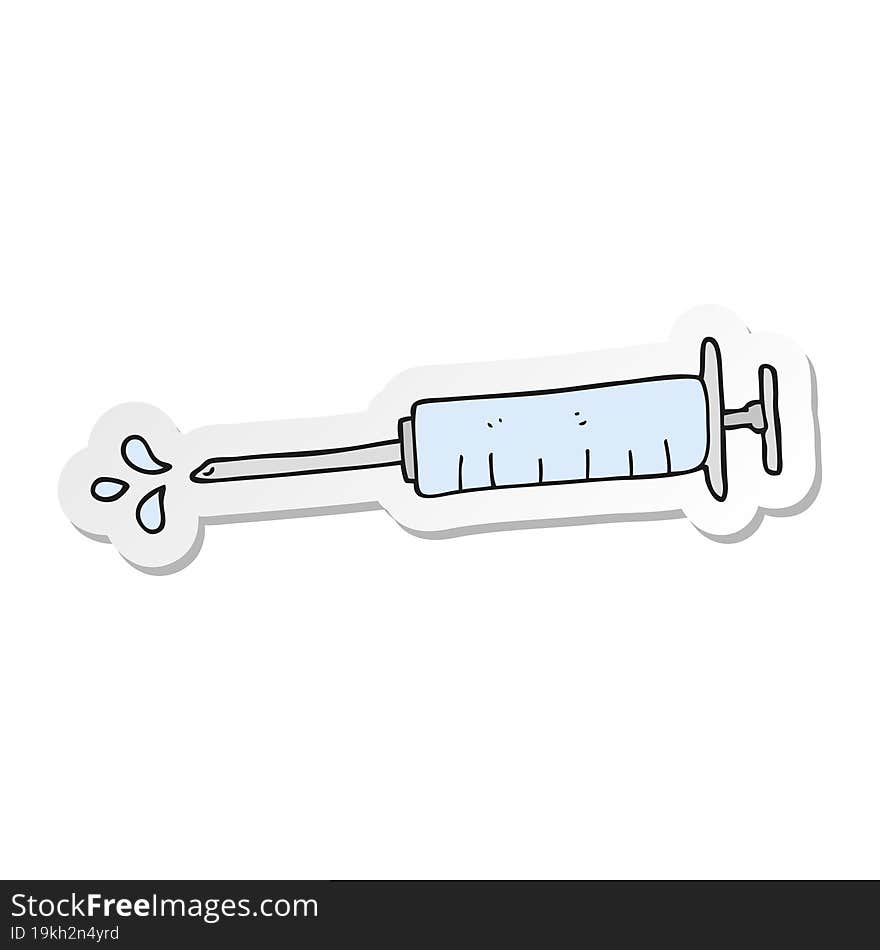 sticker of a cartoon medical needle