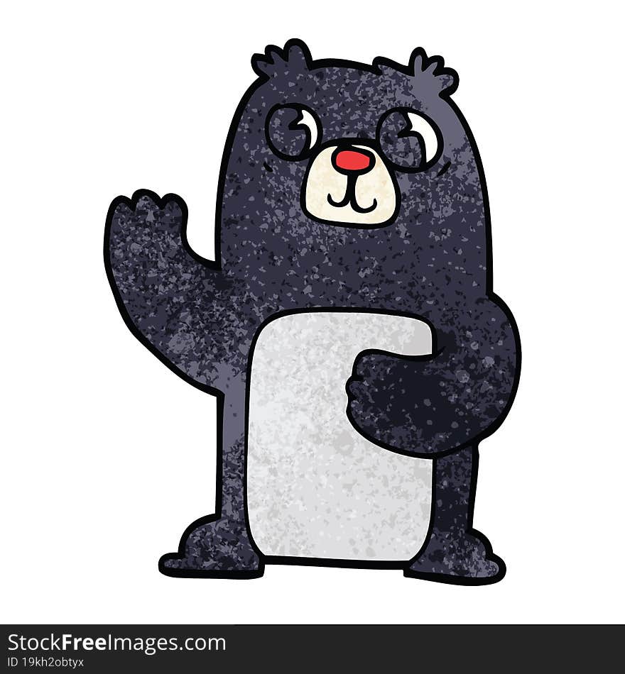 cartoon doodle black bear