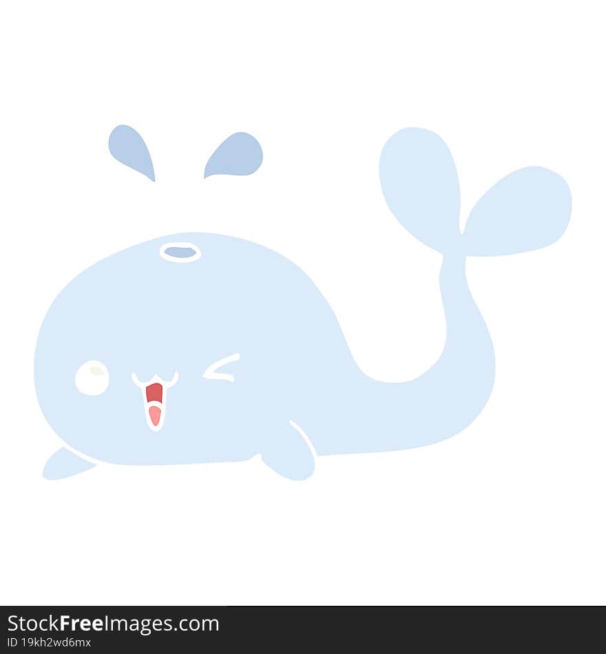 flat color style cartoon whale