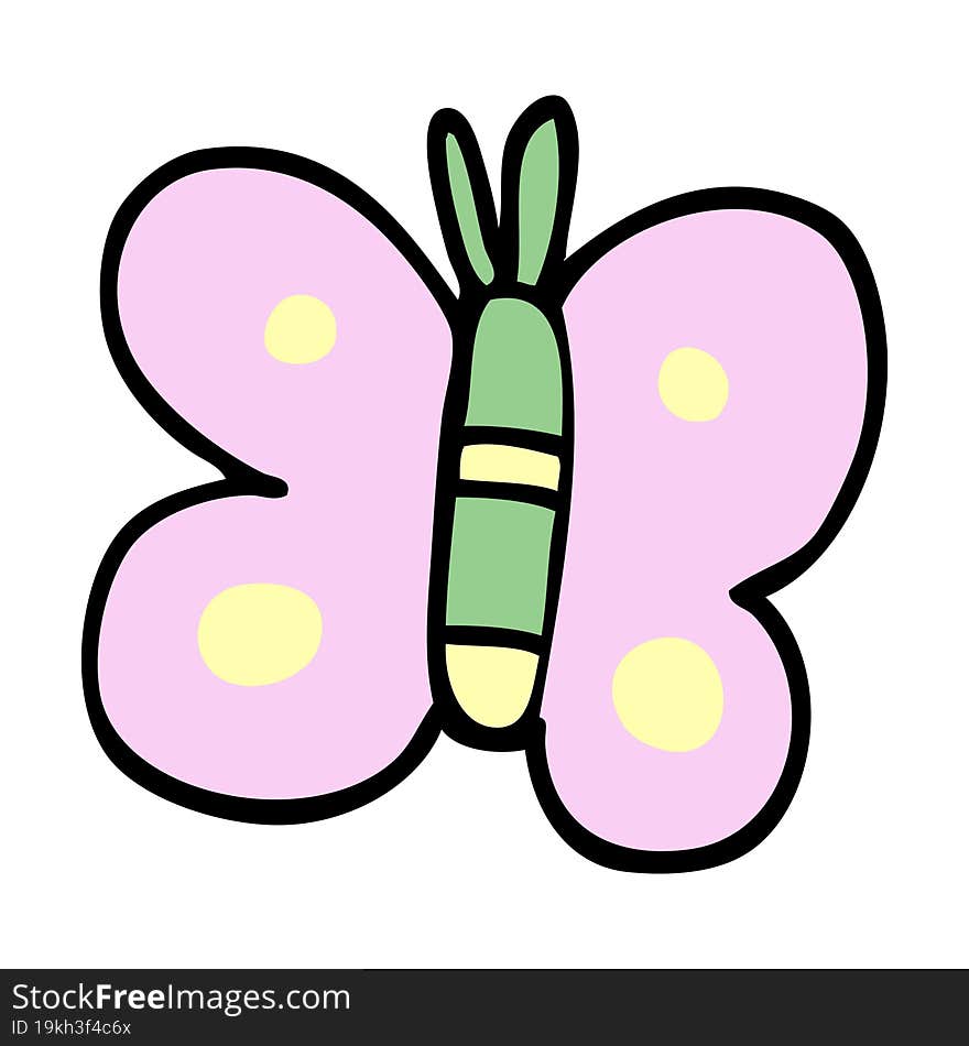 cartoon doodle butterfly