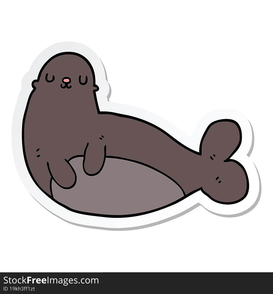 sticker of a cartoon seal