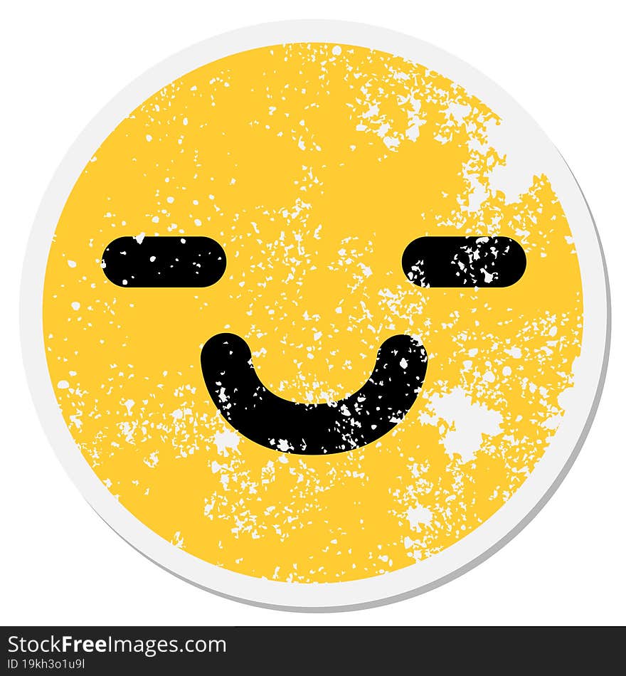 Simple Happy Face Circular Sticker