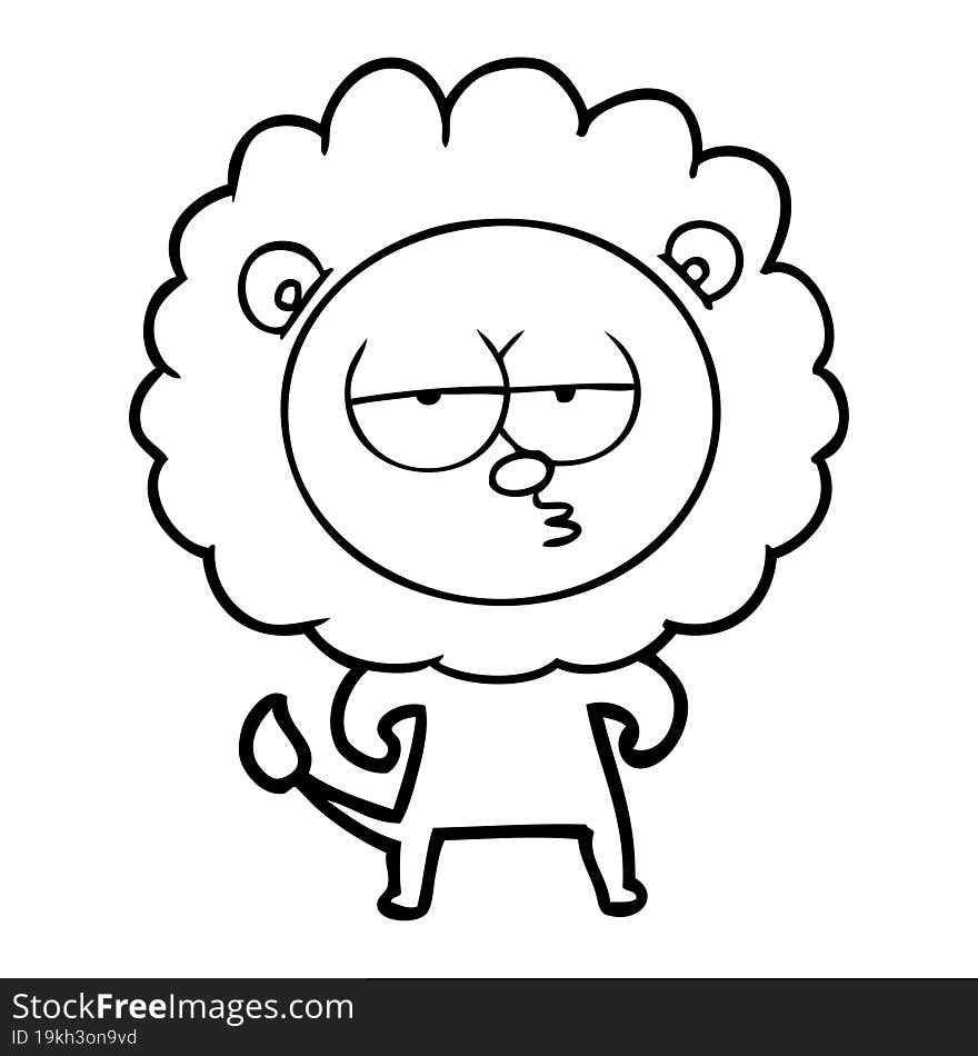 cartoon bored lion. cartoon bored lion