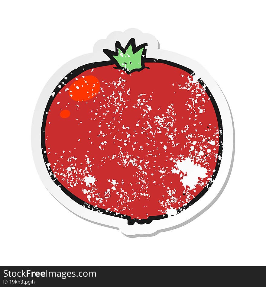 retro distressed sticker of a cartoon tomato