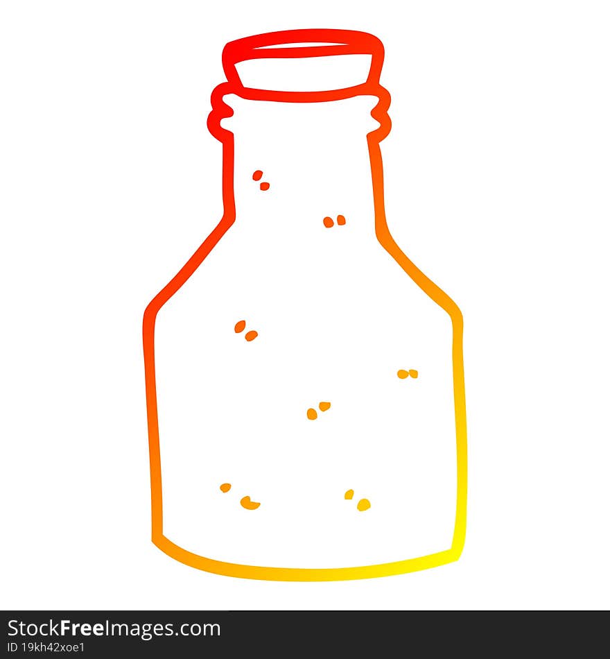 warm gradient line drawing cartoon old ceramic bottle with cork