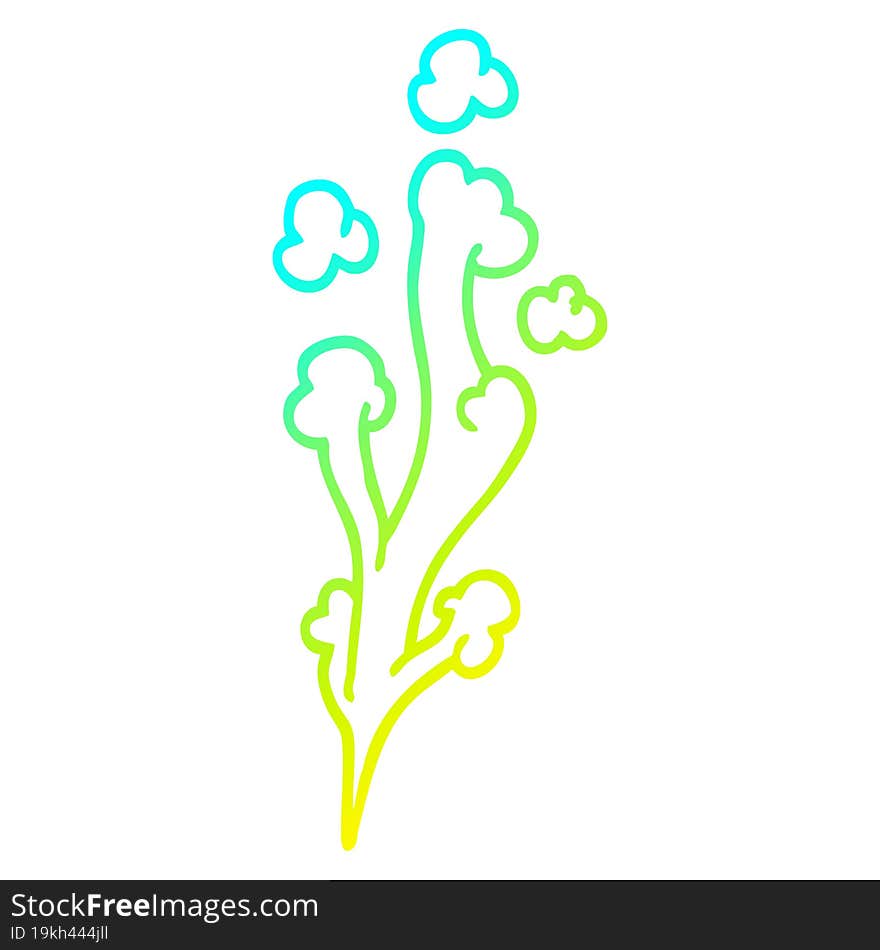 cold gradient line drawing cartoon whooshing cloud