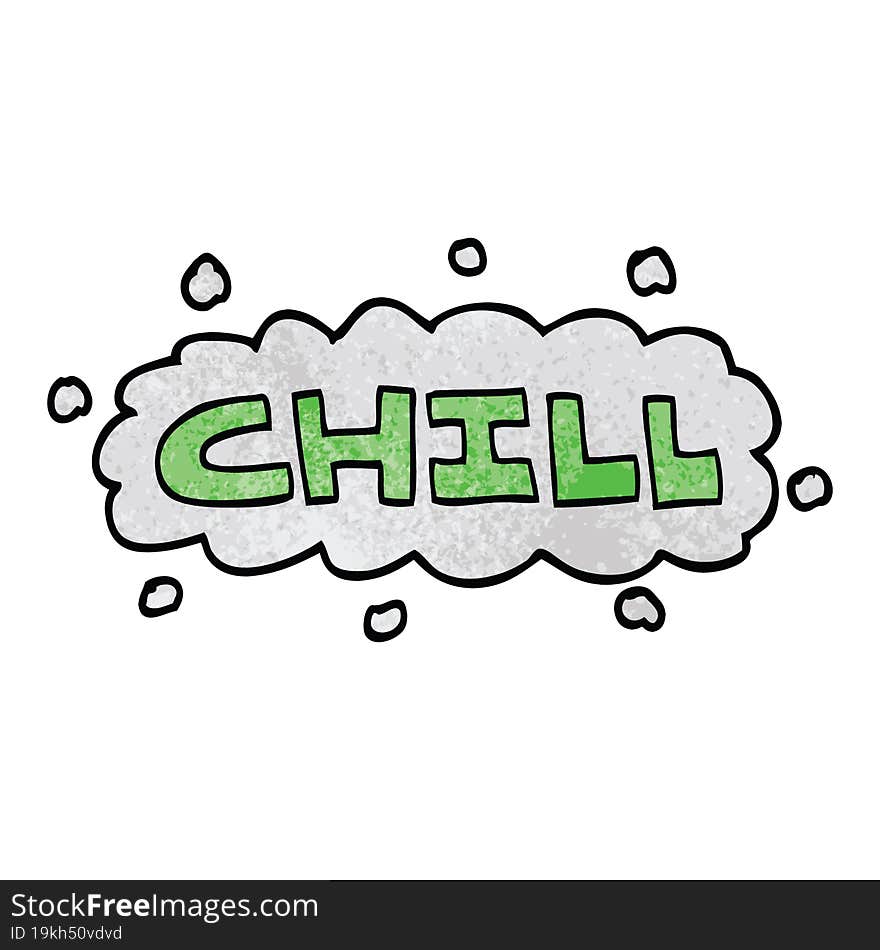 Cartoon Doodle Chill Sign