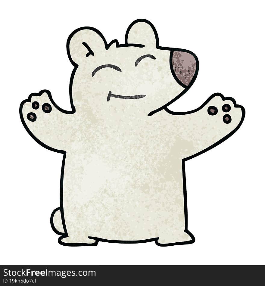 quirky hand drawn cartoon polar bear