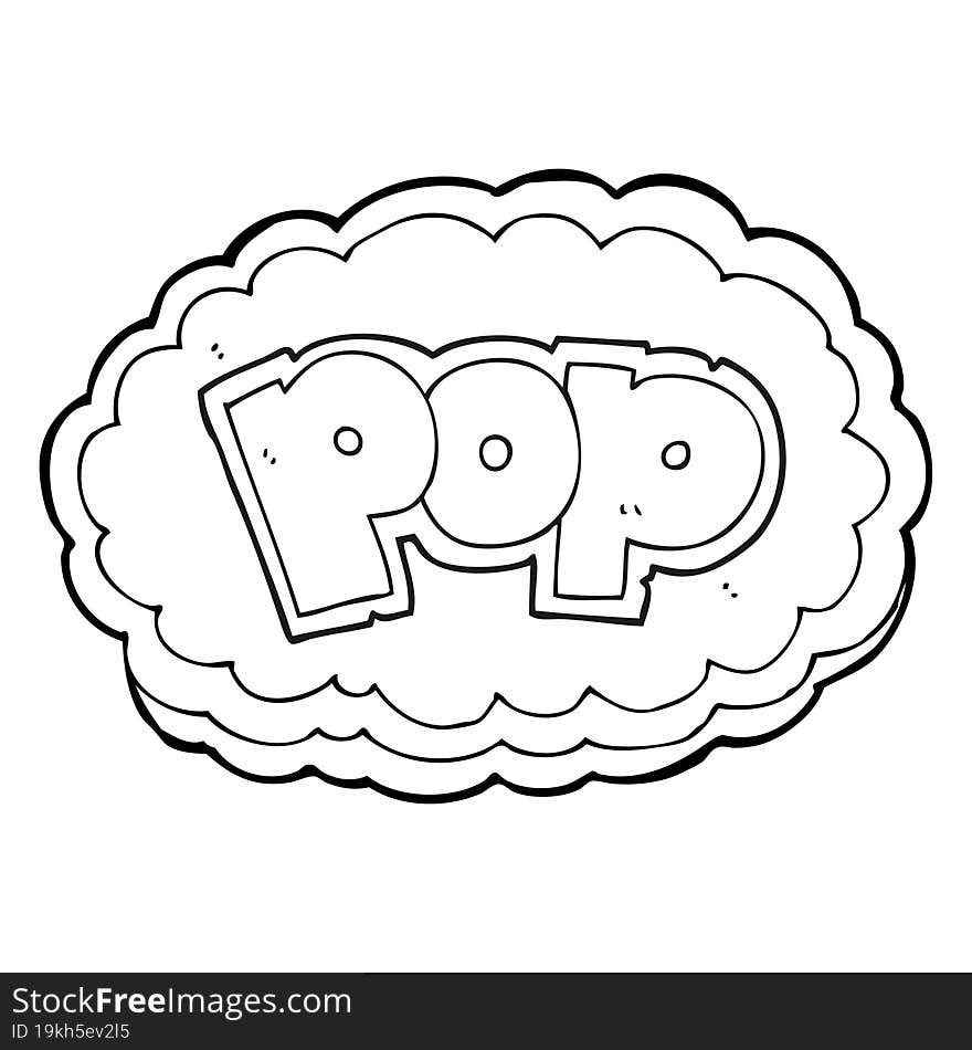 black and white cartoon POP symbol