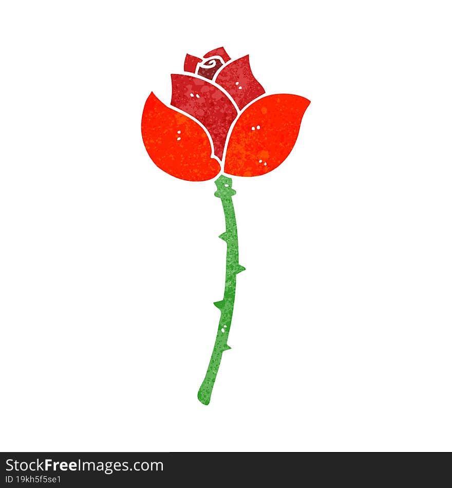 retro cartoon rose