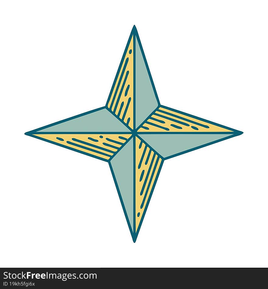 iconic tattoo style image of a star. iconic tattoo style image of a star