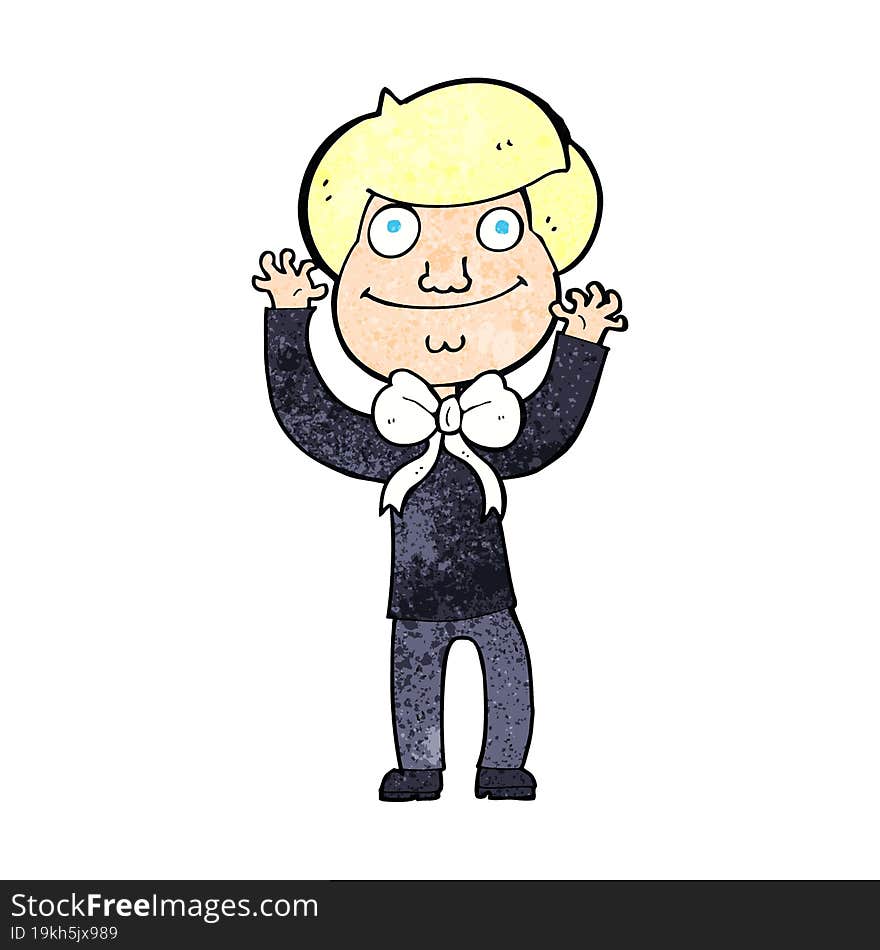 cartoon man wearing bow tie