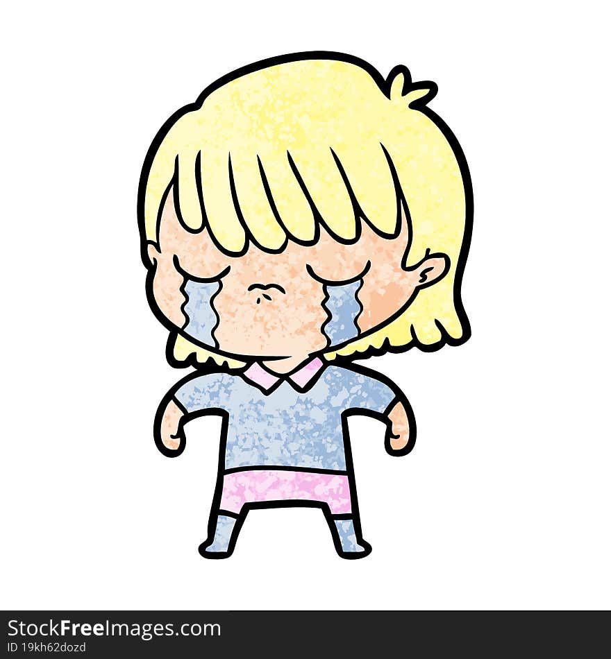 cartoon woman crying. cartoon woman crying