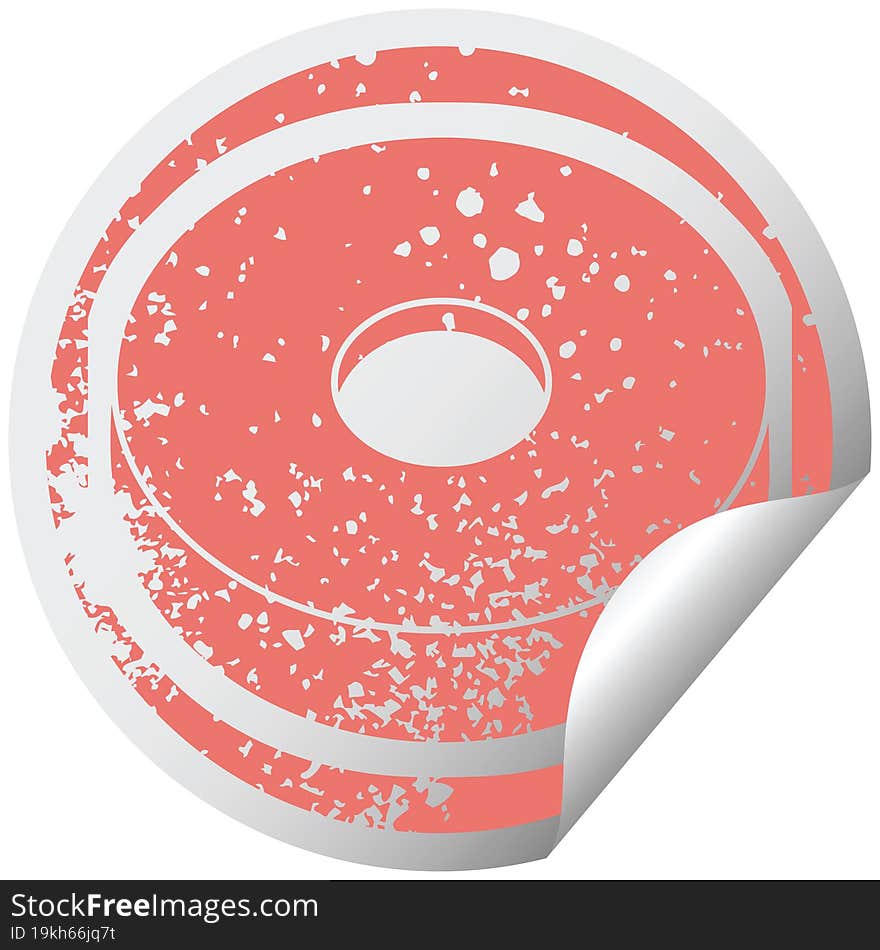 Donut Graphic Distressed Sticker