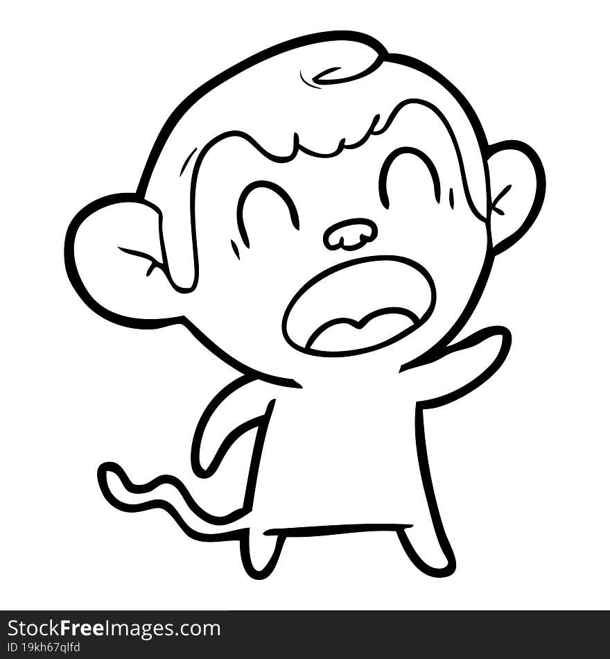 shouting cartoon monkey. shouting cartoon monkey