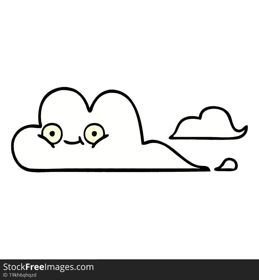 Comic Book Style Cartoon White Cloud