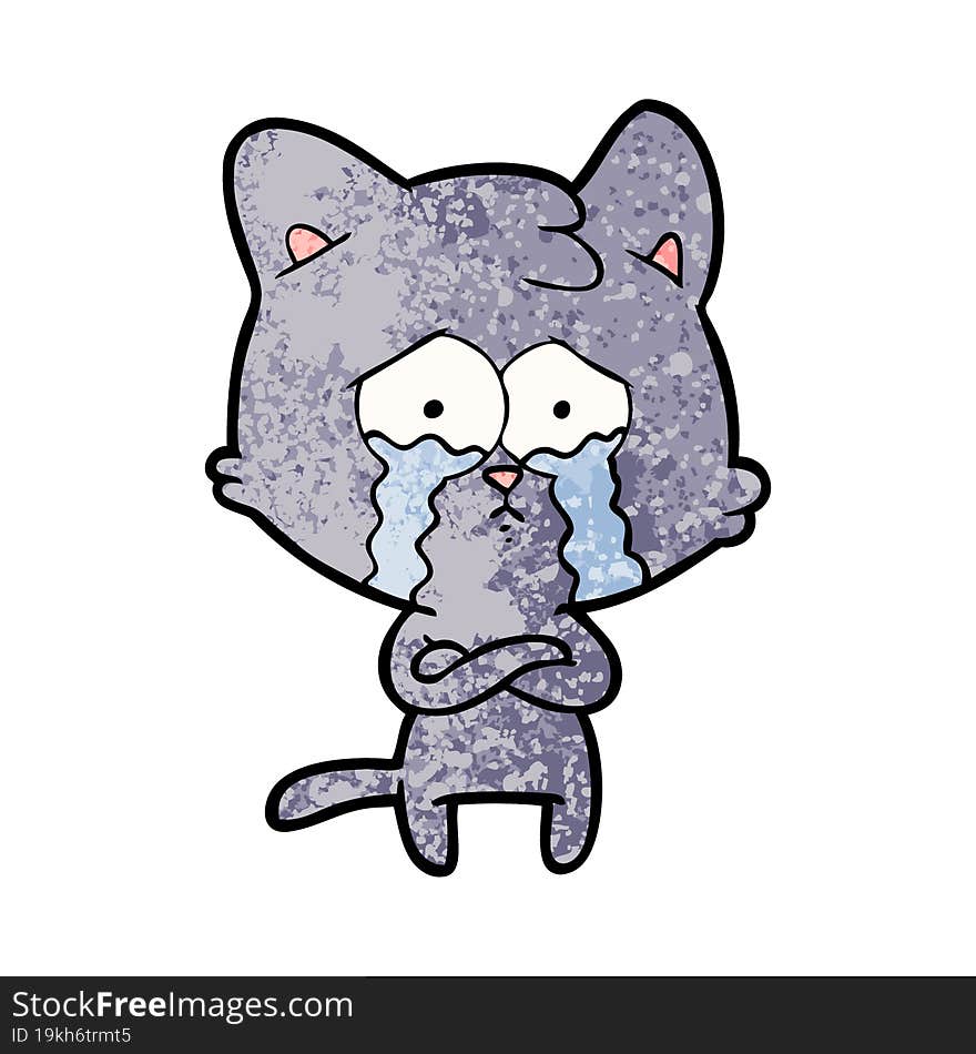 cartoon crying cat. cartoon crying cat