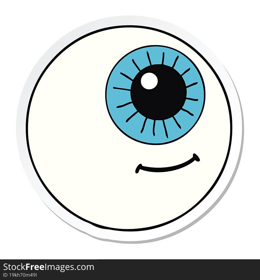 sticker of a cartoon eyeball