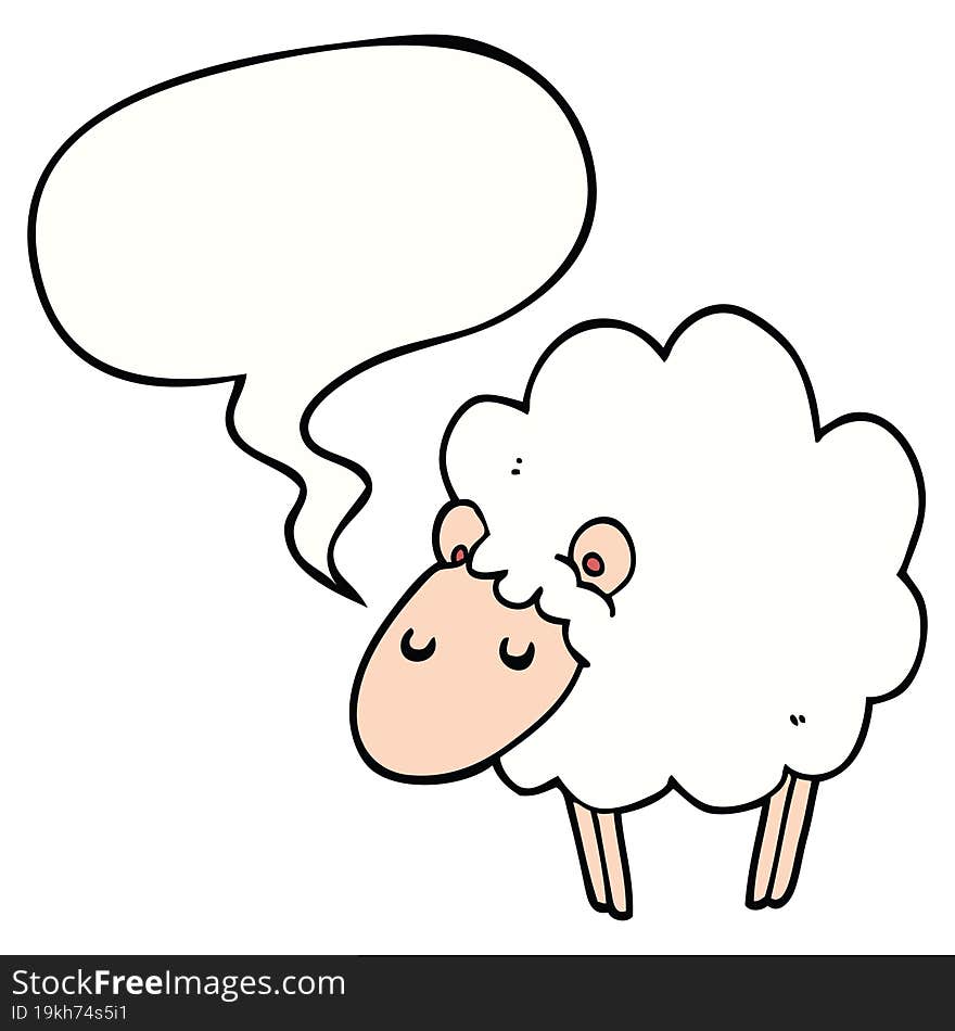 cartoon sheep and speech bubble