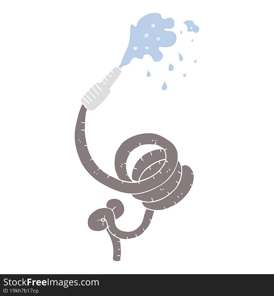 flat color illustration of a cartoon hose pipe