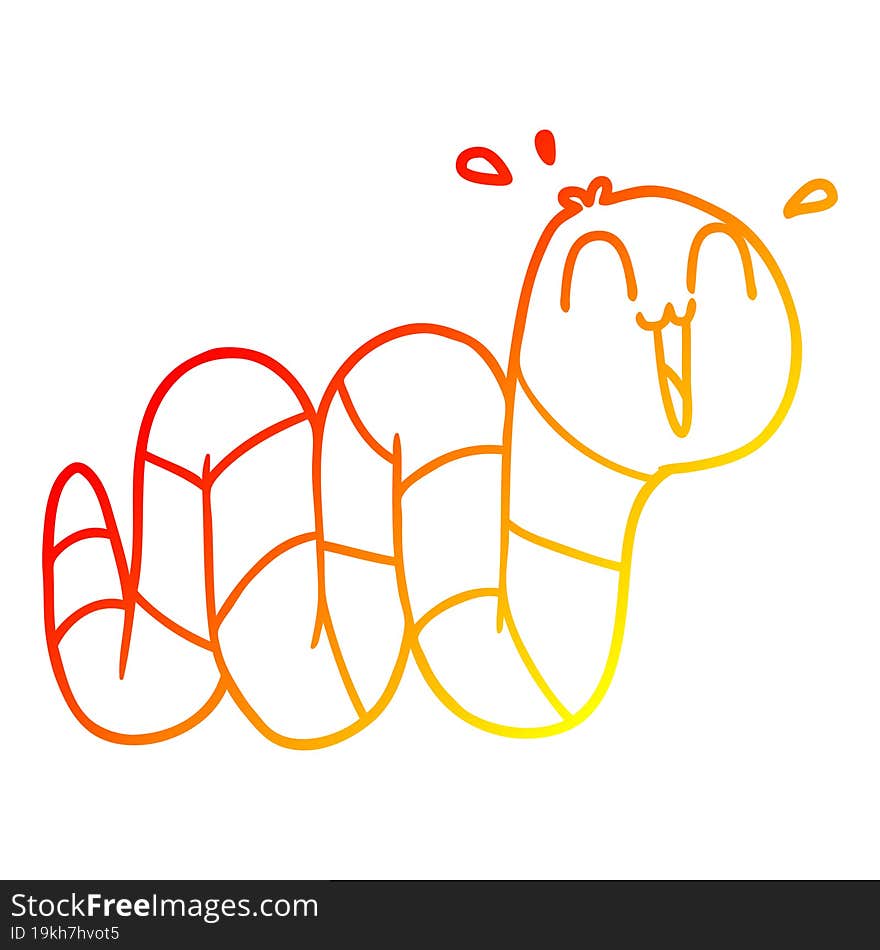 warm gradient line drawing cartoon nervous worm