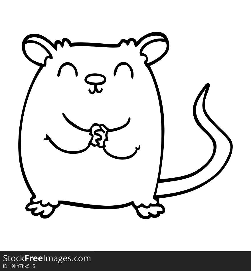 line drawing cartoon mouse