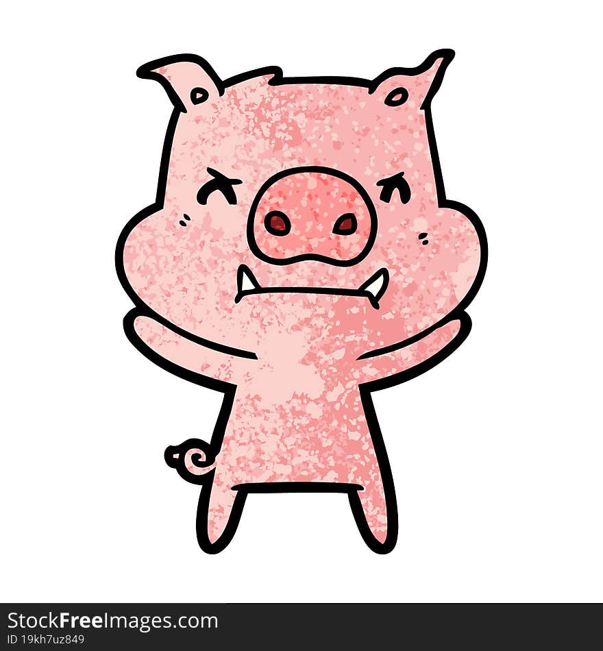 angry cartoon pig. angry cartoon pig