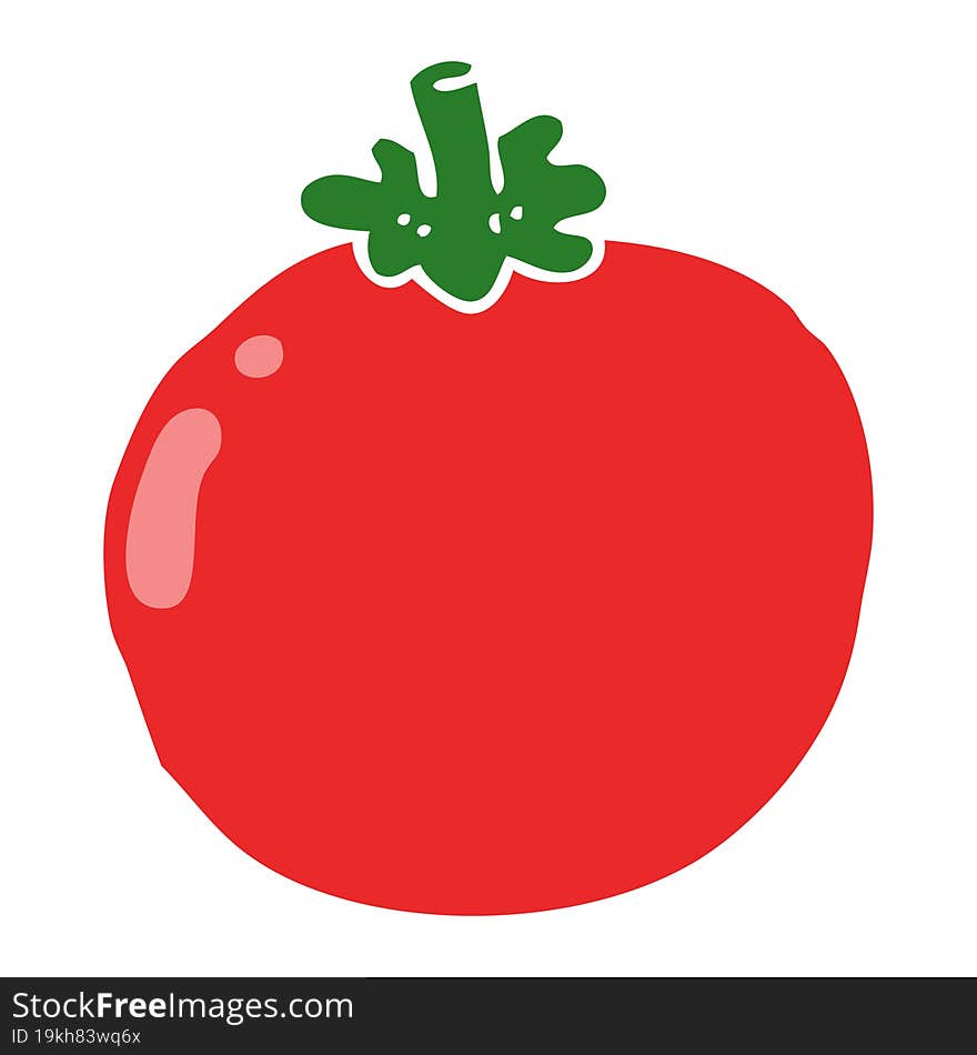 Flat Color Style Cartoon Tomato