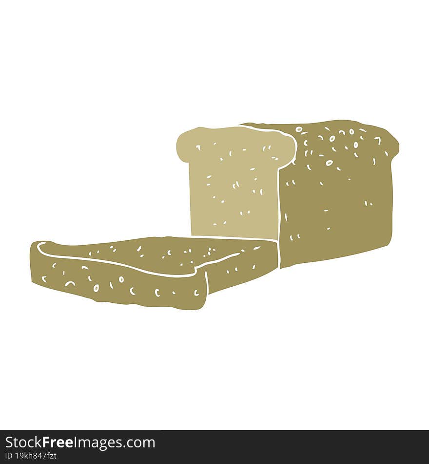 Flat Color Illustration Of A Cartoon Loaf Of Bread