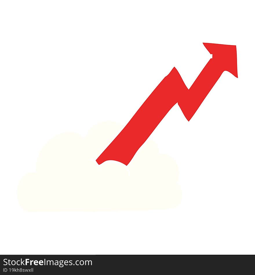 Cartoon Doodle Business Growth Arrow