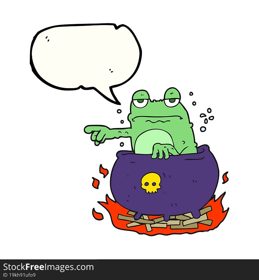 speech bubble cartoon halloween toad