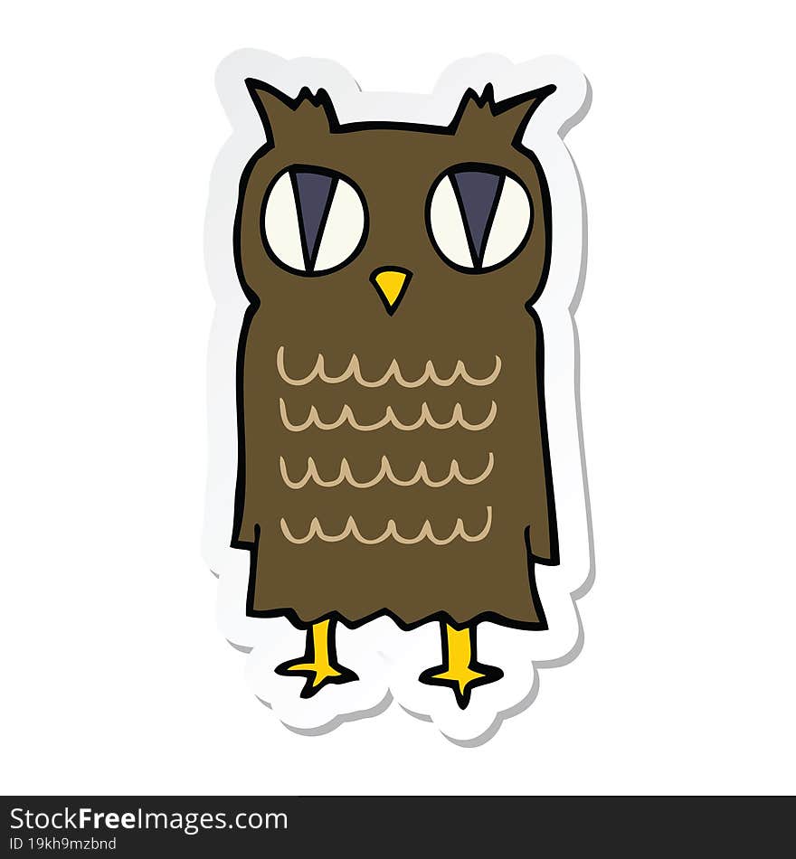 sticker of a cartoon owl