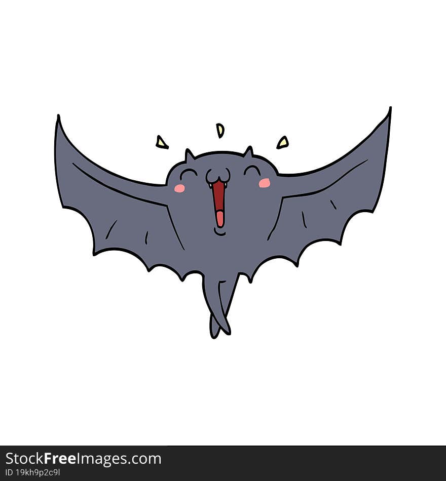 Cartoon Happy Vampire Bat