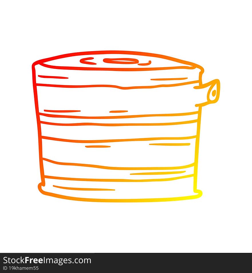 warm gradient line drawing cartoon tree stump