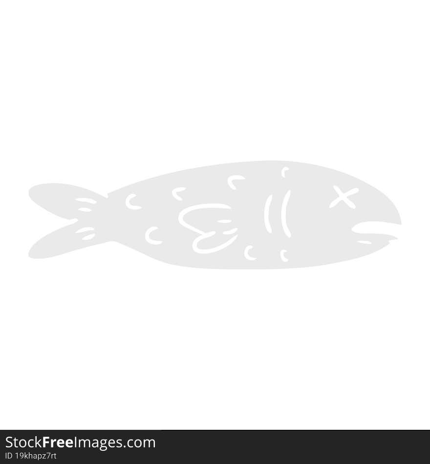 hand drawn cartoon doodle of a dead fish