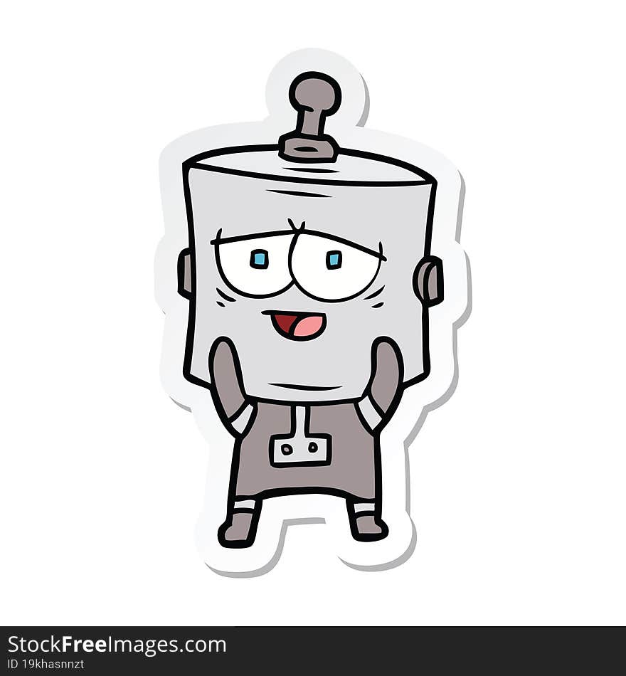 sticker of a cartoon robot