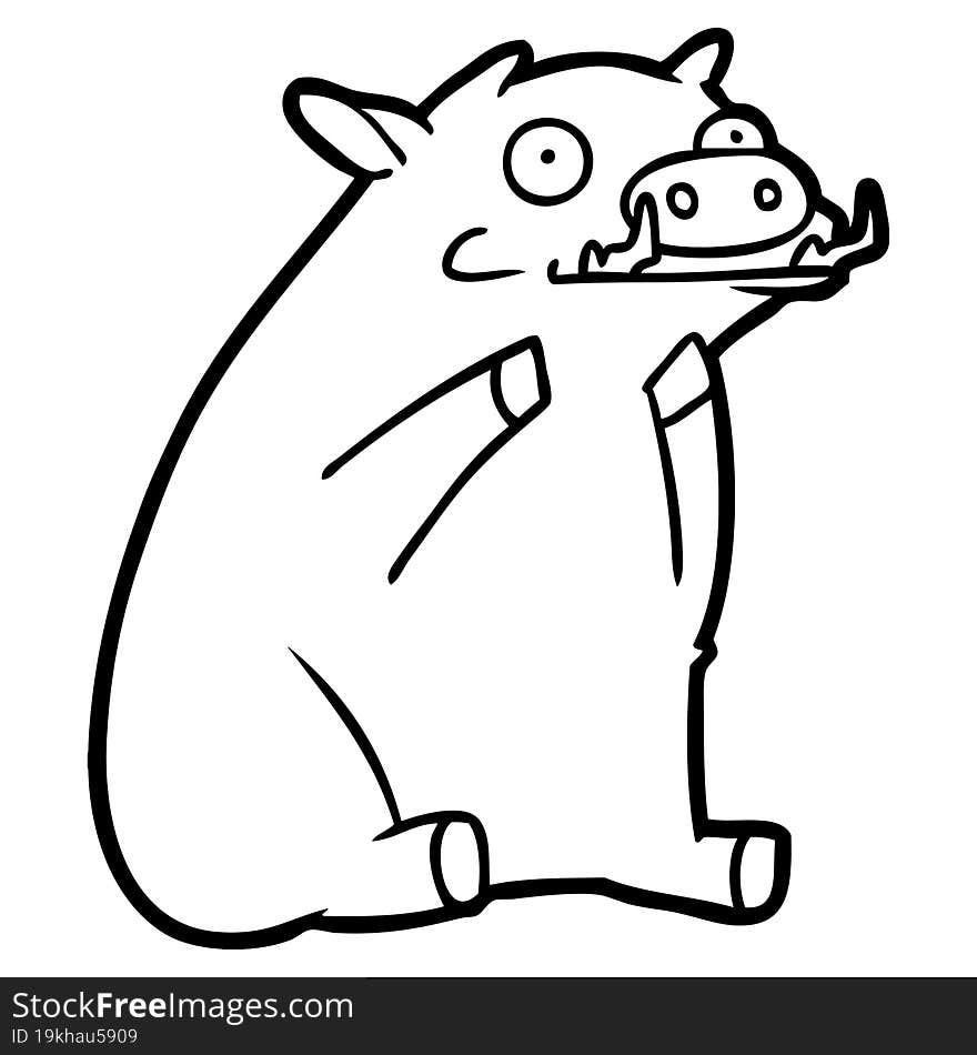 cartoon warthog. cartoon warthog