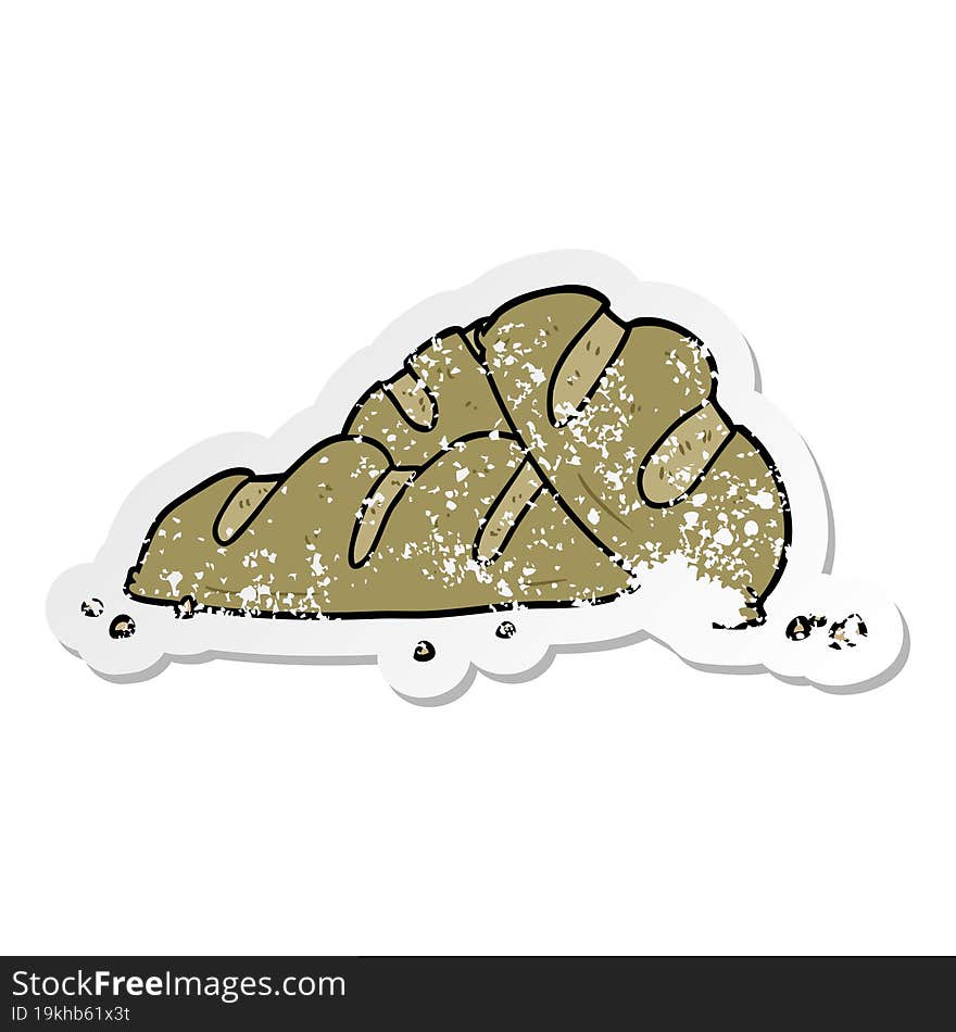 distressed sticker of a cartoon loaves of bread